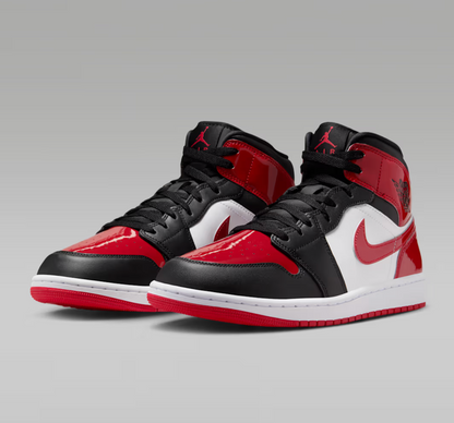 Jordan 1 mid SE Patent Bred Toe
