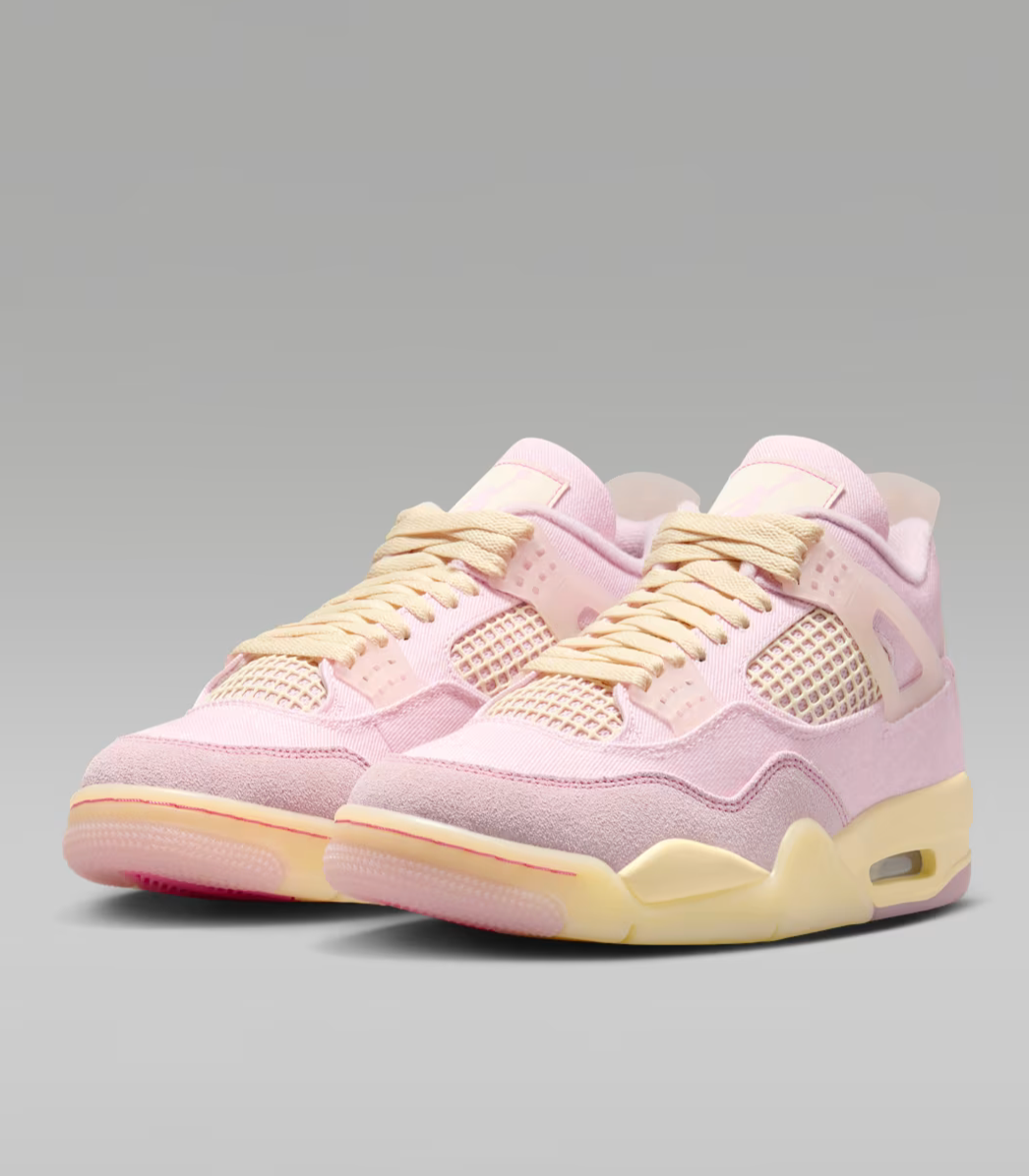Jordan 4 retro Pearl Pink and Iced Carmine (Women's)
